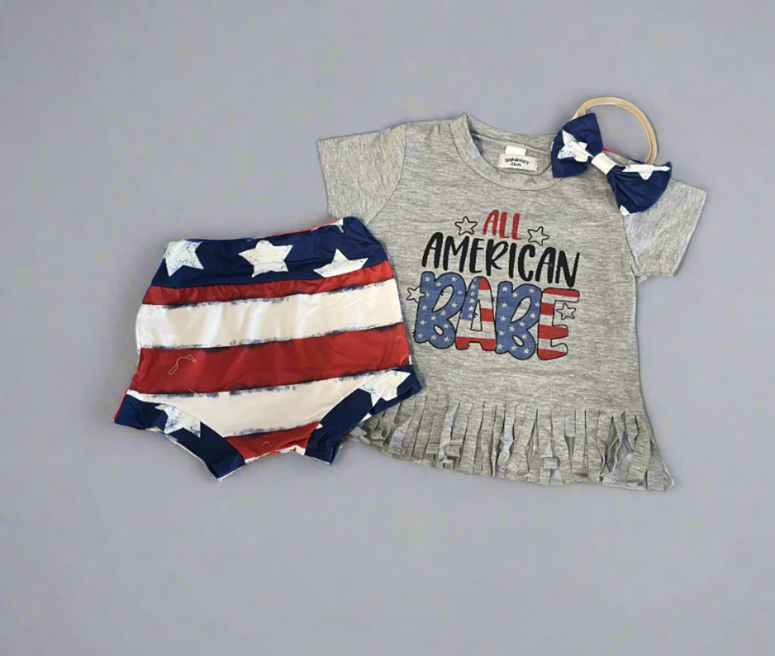 American Babe 3 Piece Short Set