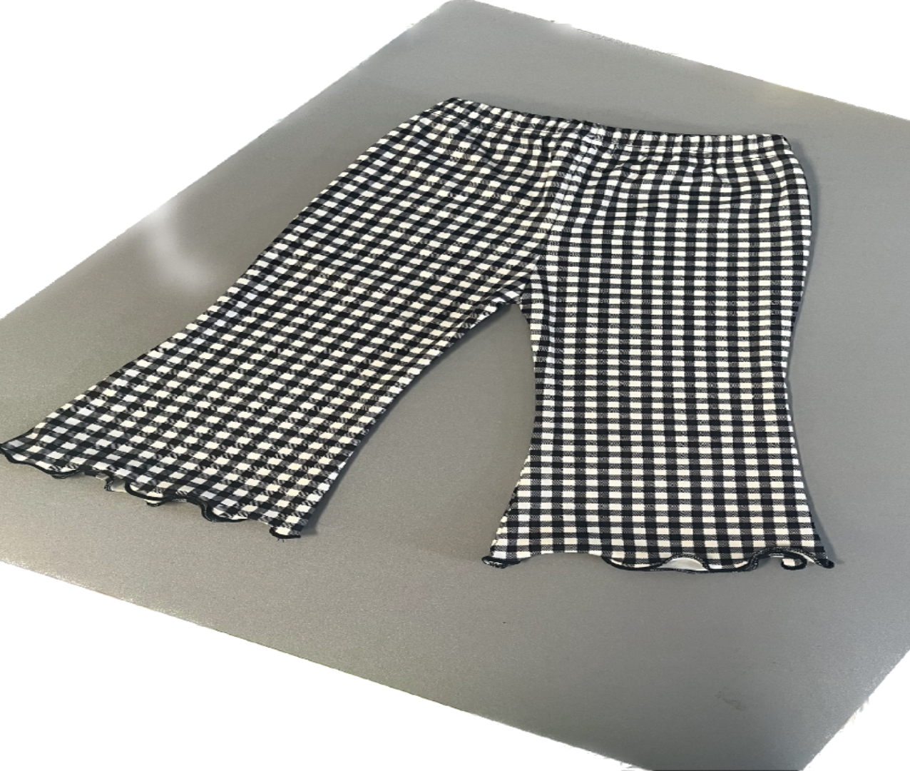 Black and White Checkered Flare Pants