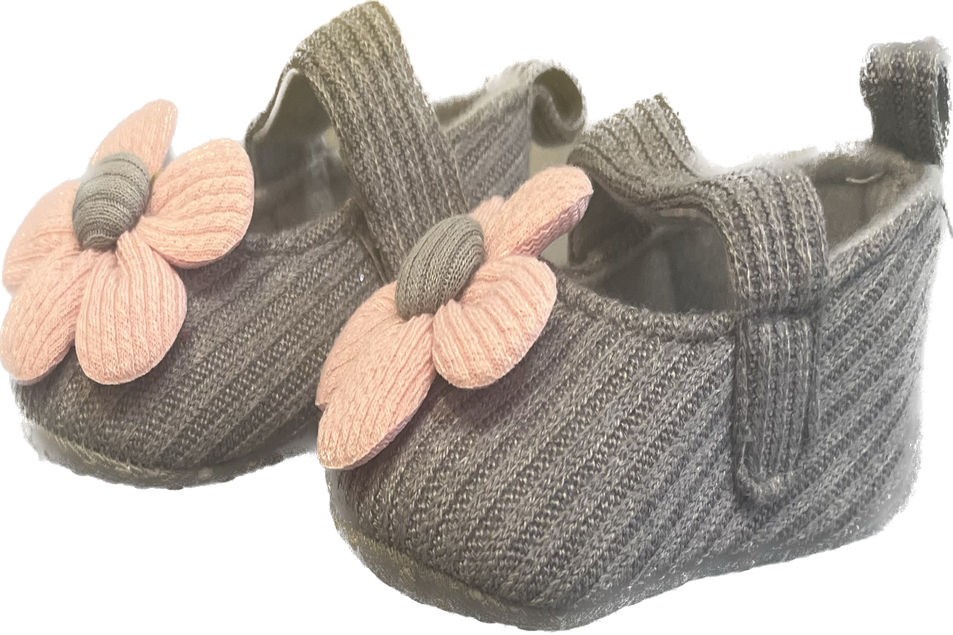 Pink & Grey Flower Shoes
