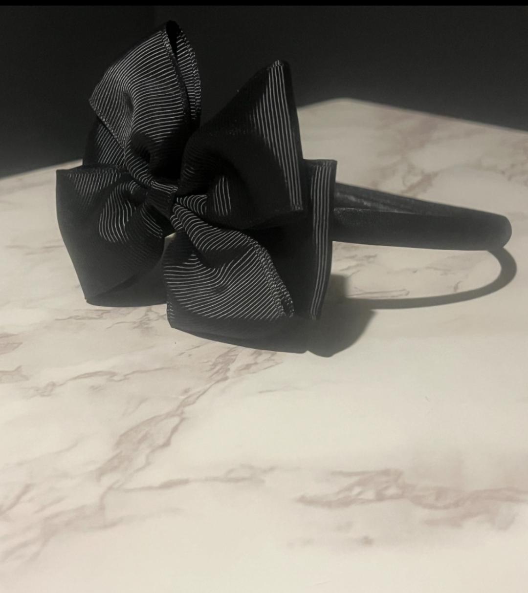 Girls Black Bow Headband