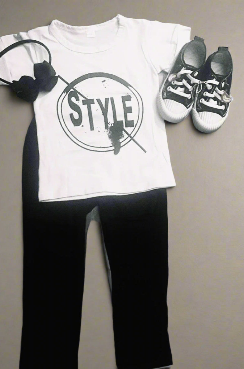 Girls Distressed Leggings Set