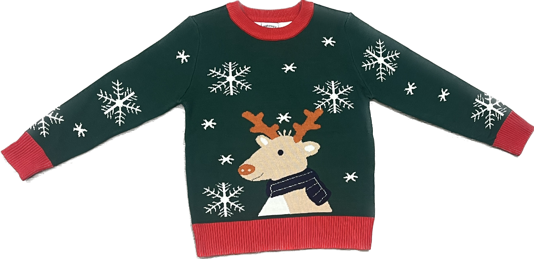 Green Reindeer Sweater