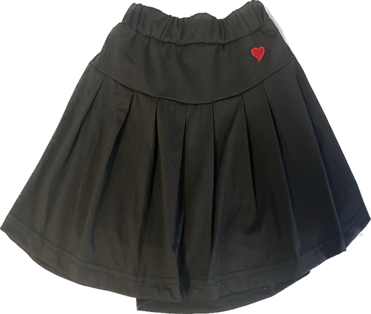 Black Skort with Red Heart Accent