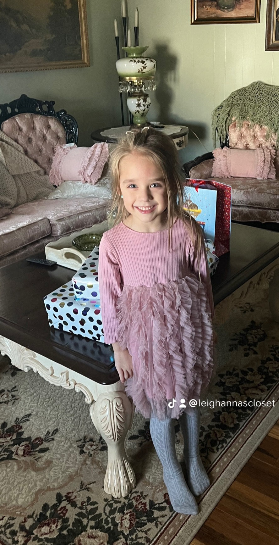 Pink ruffle dress