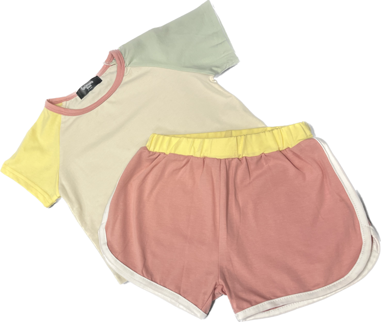 Colorblock Shirt and Shorts Set