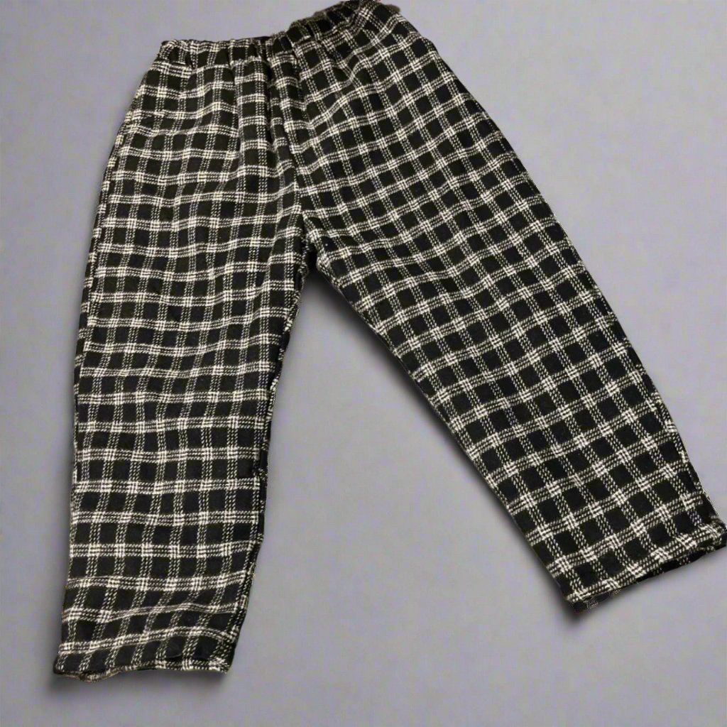 Black Plaid Fleece Pants