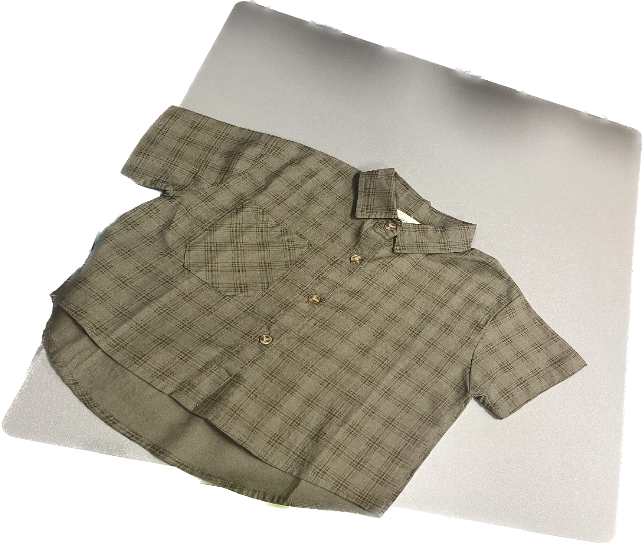 Boy’s Green and Brown Plaid Shirt
