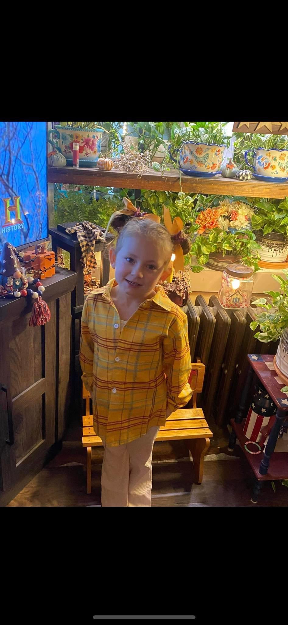 Girl’s Mustard Flannel