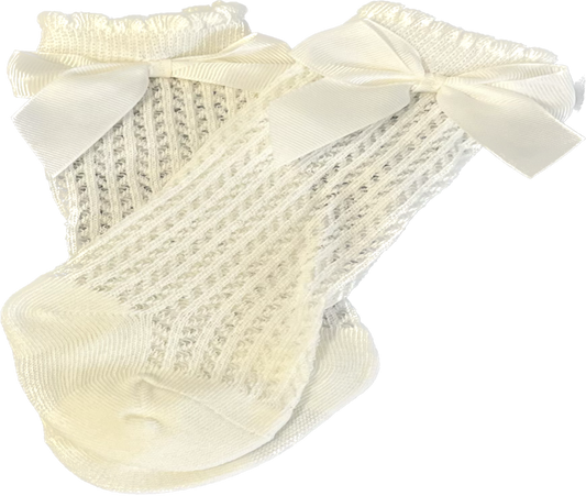 Socks Mid Calf mesh with Bow