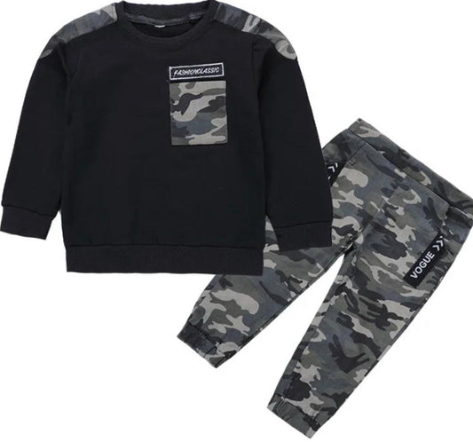 Boy's Camo Sweatshirt and Pants Set
