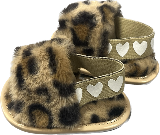 Fur Lepoard Sandals