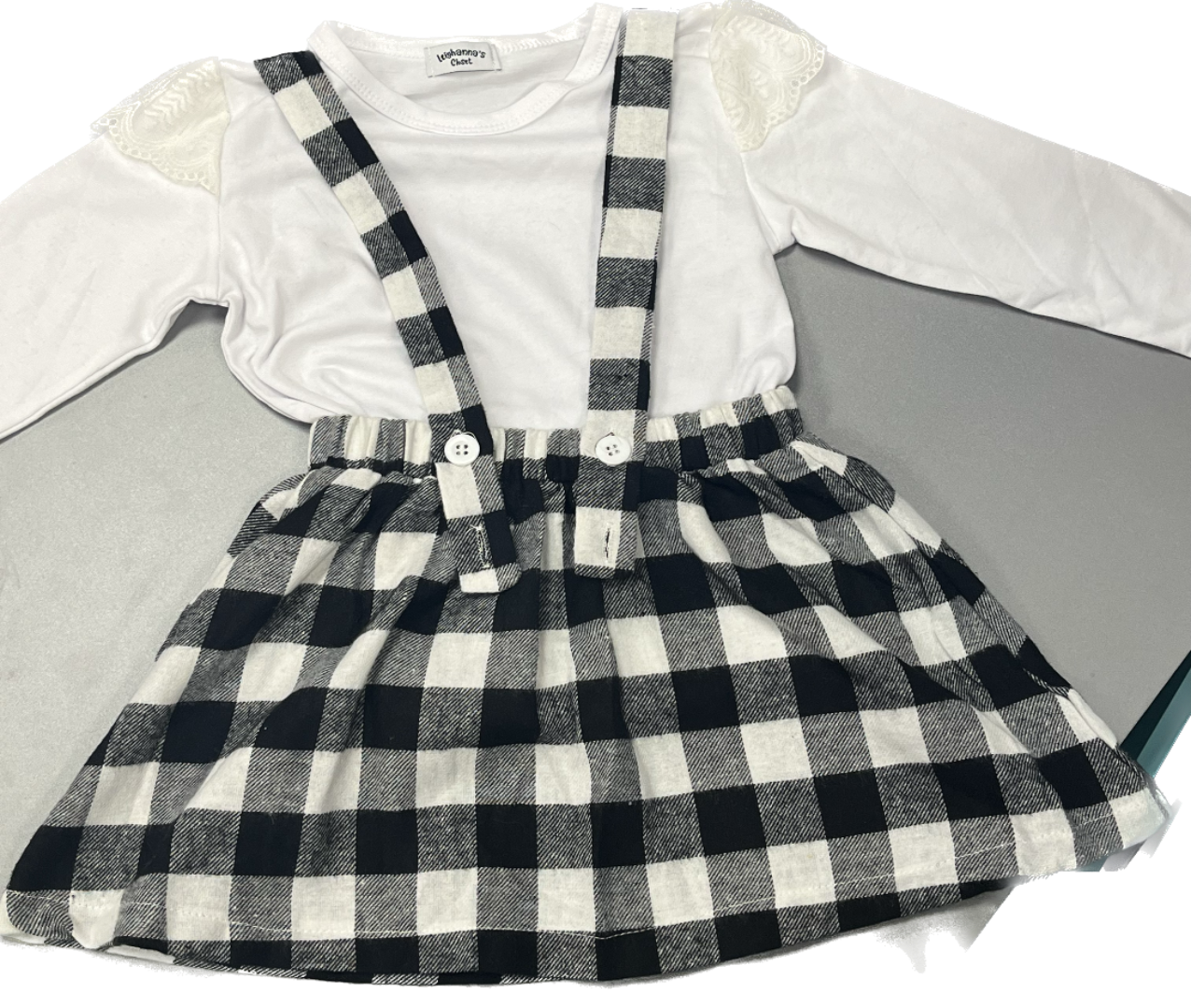 Black and White Flannel Dress
